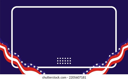 Amerikanische Flagge Hintergrund mit Leerzeichen, geeignet für Banner-Hintergrund, Poster, Banner, Veranstaltungsveröffentlichung