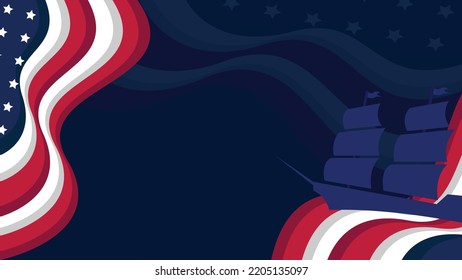 American flag background with copy space area. Suitable to use on columbus day event.