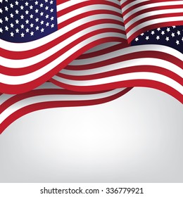 American flag background with copy space. EPS 10 vector illustration. 