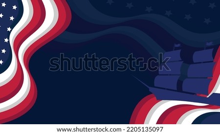 American flag background with copy space area. Suitable to use on columbus day event.