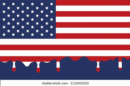 American flag background with drop style vector