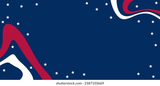 american flag background with empty space for text. design for banner, poster, social media.