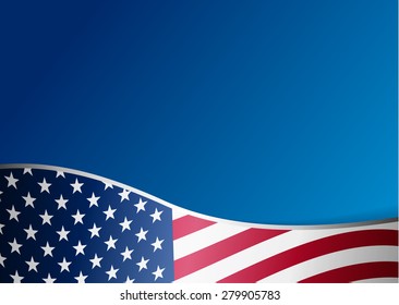 American Flag Background With Frame