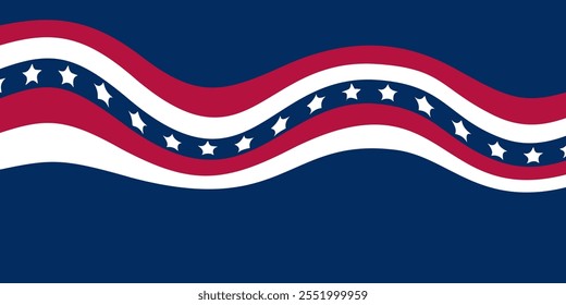 Área de Espaço Livre em Segundo Plano de Bandeira Americana. Adequado para modelos de banner, pôsteres, cartões de felicitações, decorações.