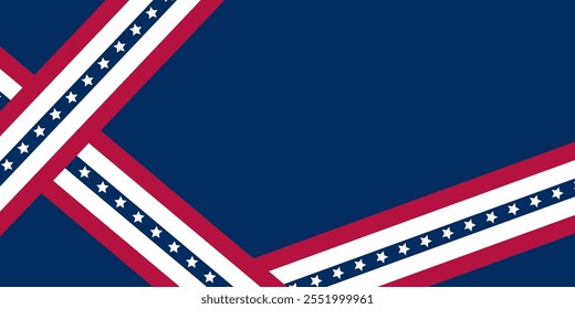 American Flag Background Free Copyspace Area. Suitable for Banner Templates, Posters, Greeting Cards, Decorations.