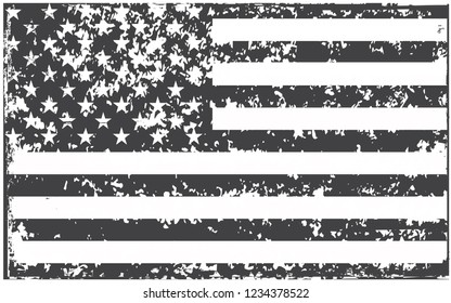 American flag background in grunge style
