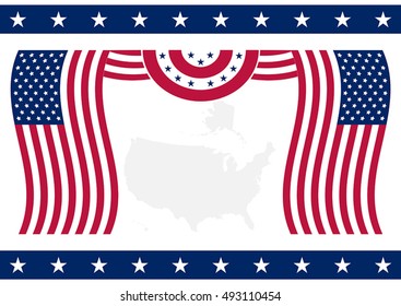 American flag background for Independence Day and other events. Vector illustration.