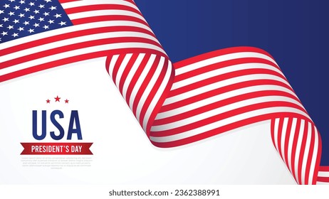 American flag background for presidents day. Waving flag of American isolated on white background. Symbols of USA , Use for banner,card,advertising ,promote, TV commercial, ads, web design,and poster