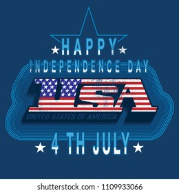 American flag background with text/ Independence Day