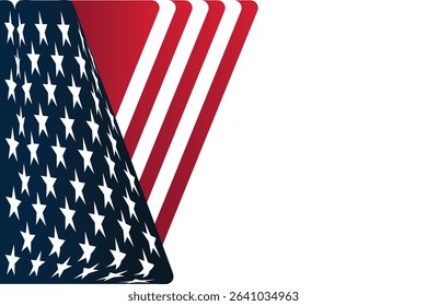 American flag background, white blank American flag design, Independence Day, Memorial Day, Veterans Day clean background design.