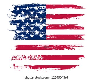 American flag background.Vector grunge flag of United States.