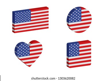 American Flag Background.Vector illustration.Sign or Symbol.