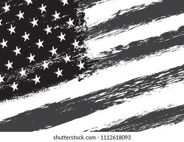 American flag background.Vector flag of USA in grunge style.