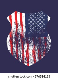 American Flag Badge Graphic Design Vector Art