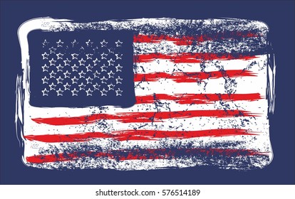 American flag badge graphic design vector art