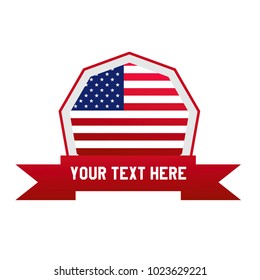 american flag badge vector design