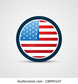 American Flag Badge Vector Design