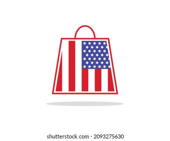 American Flag bag icon symbol design vector template