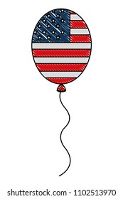 american flag in balloon decoration party