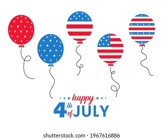 American flag balloons decorated with lots of stars. For celebrating American independence day.