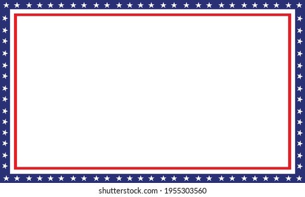 American flag banner frame with empty space vector