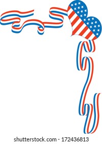 American Flag Banner Heart stars 
