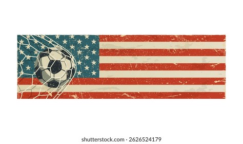 American flag banner with vintage concept