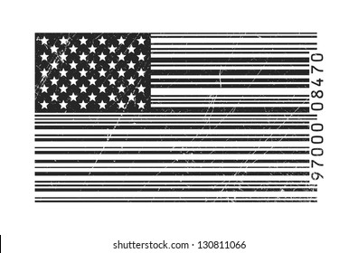 American flag in barcode