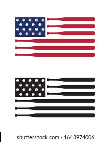 
American Flag Baseball & laces vector illustration