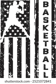 American Flag, Basketball, Champion, Basketball Player, Team, Sports, Game, Championship, Vector, Silhouette, Logo