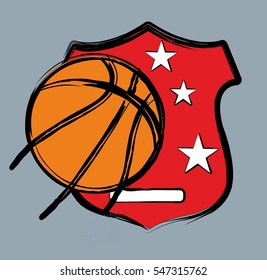 American Flag basketball graphic design vector art