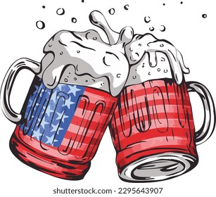 American Flag Beer Mug Cheers