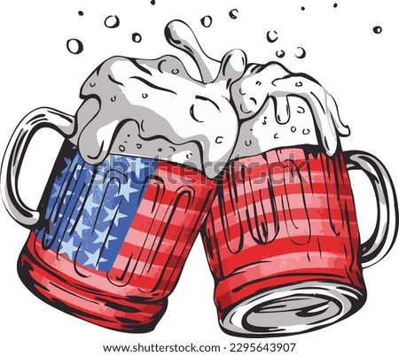 American Flag Beer Mug Cheers