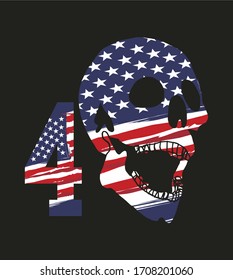 American flag birthday 4th of July graphic design vector art