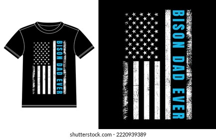 Bandera estadounidense con diseño de camiseta de la época de Bison Dad