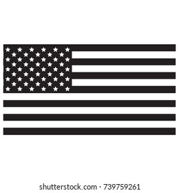 American Flag black