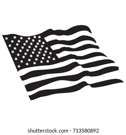American Flag Black Vector
