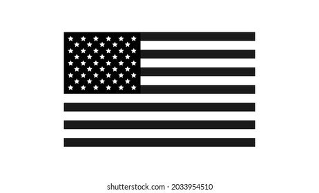 American Flag Black White Color Isolated Stock Vector (Royalty Free ...