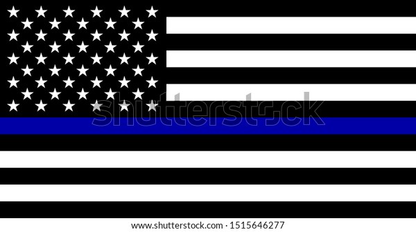 American flag with blue line - police support symbol,\
Thin blue line.   