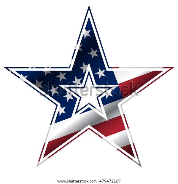 American Flag Blue Red Star Sign Stock Vector (Royalty Free) 479472169
