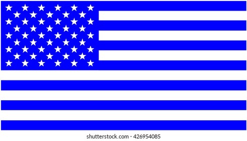 The American flag. Blue version. Vector.