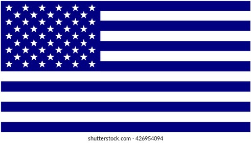 The American flag. Blue version. Vector.