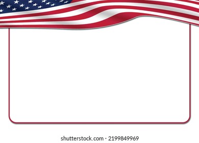 american flag border banner illustration poster celebration invitation card event presentation slide
