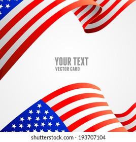 American flag border vector illustration on white