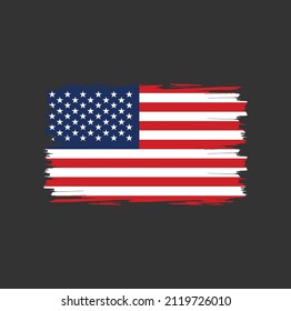 American flag with brush stroke background