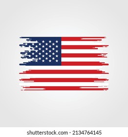 American Flag Brush Strokes. National Flag