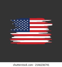 American Flag Brush Strokes. National Flag