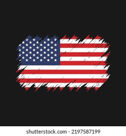 American Flag Brush Strokes. National Flag