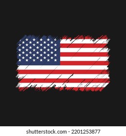 American Flag Brush Strokes. National Flag