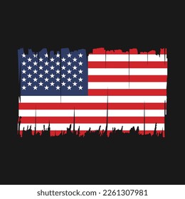 American Flag Brush Strokes Vector